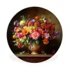 Kleuren - Boeket - Vaas - Hout Wandcirkel aluminium klein -3d