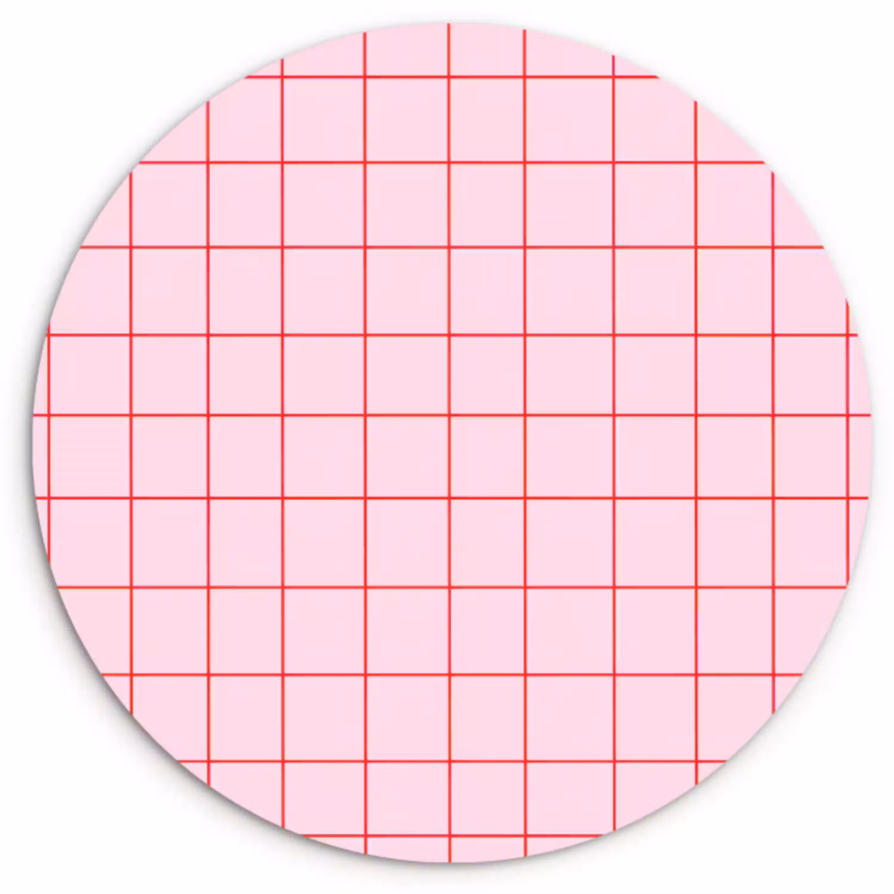 Raster - Patroon - Roze Wandcirkel kunststof plaat 5mm dik klein 188 -3d