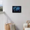 Wereldkaart - Waterstructuur - Blauw tuinposter los doek klein -sfeer8