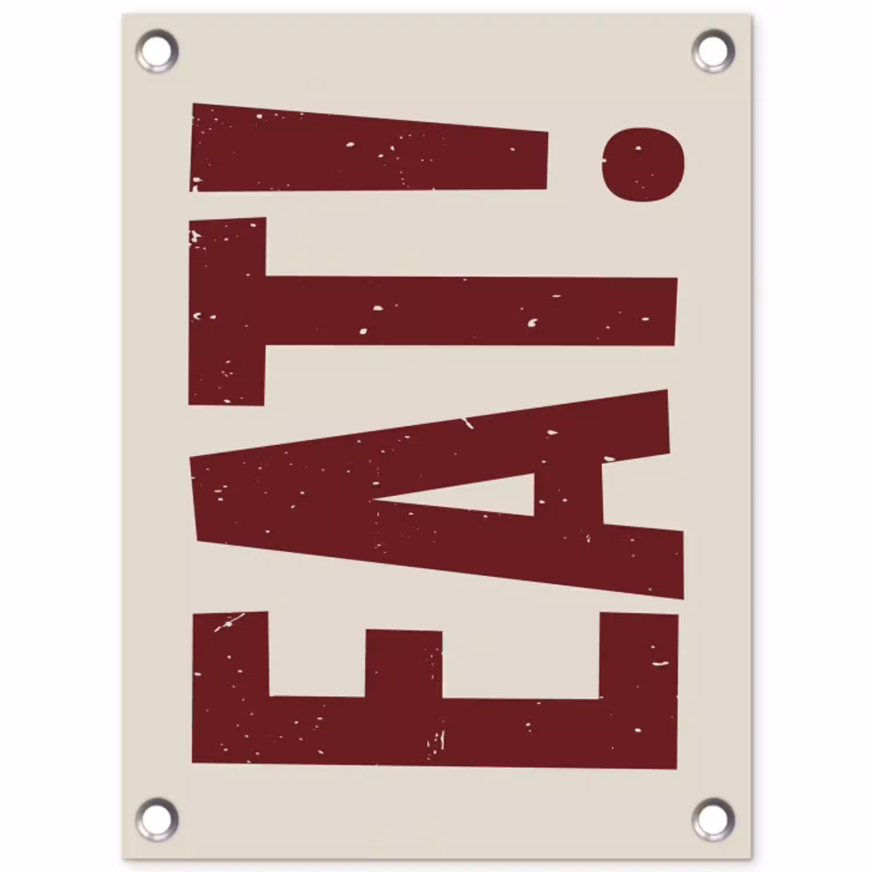 Red - Eten - Vintage - Decoratie tuinposter los doek klein -3d