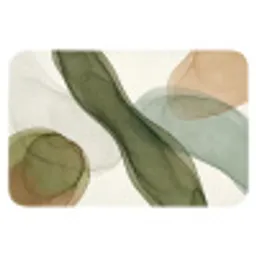 Abstract - Vormen - Modern - Kunst - Groen - Bruin Badmat klein -3d