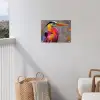 Reiger - Snavel - Schilderij - Roze tuinposter los doek klein -sfeer8