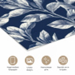 Botanisch - Patroon - Blauw poster papier klein 62 -closeup_NL