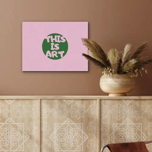 This is art - Tekst - Cirkel - Groen PET vilt klein -sfeer4