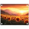 Zonnebloemen - Zonsondergang - Landschap tuinposter los doek klein -3d