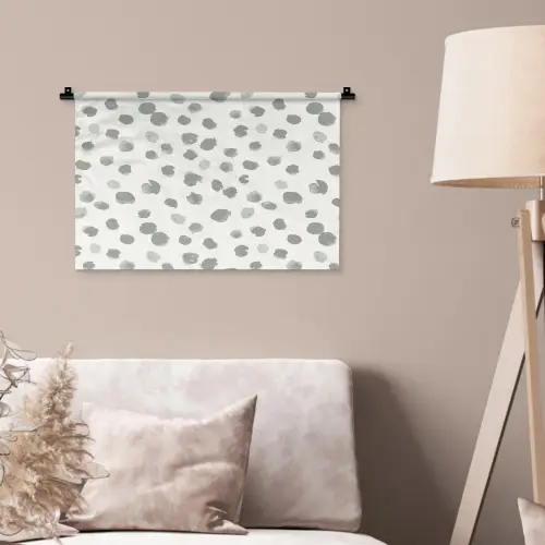 Vlekken - Grijs - Patroon - Aquarel Wandkleed katoen klein 269 -sfeer4