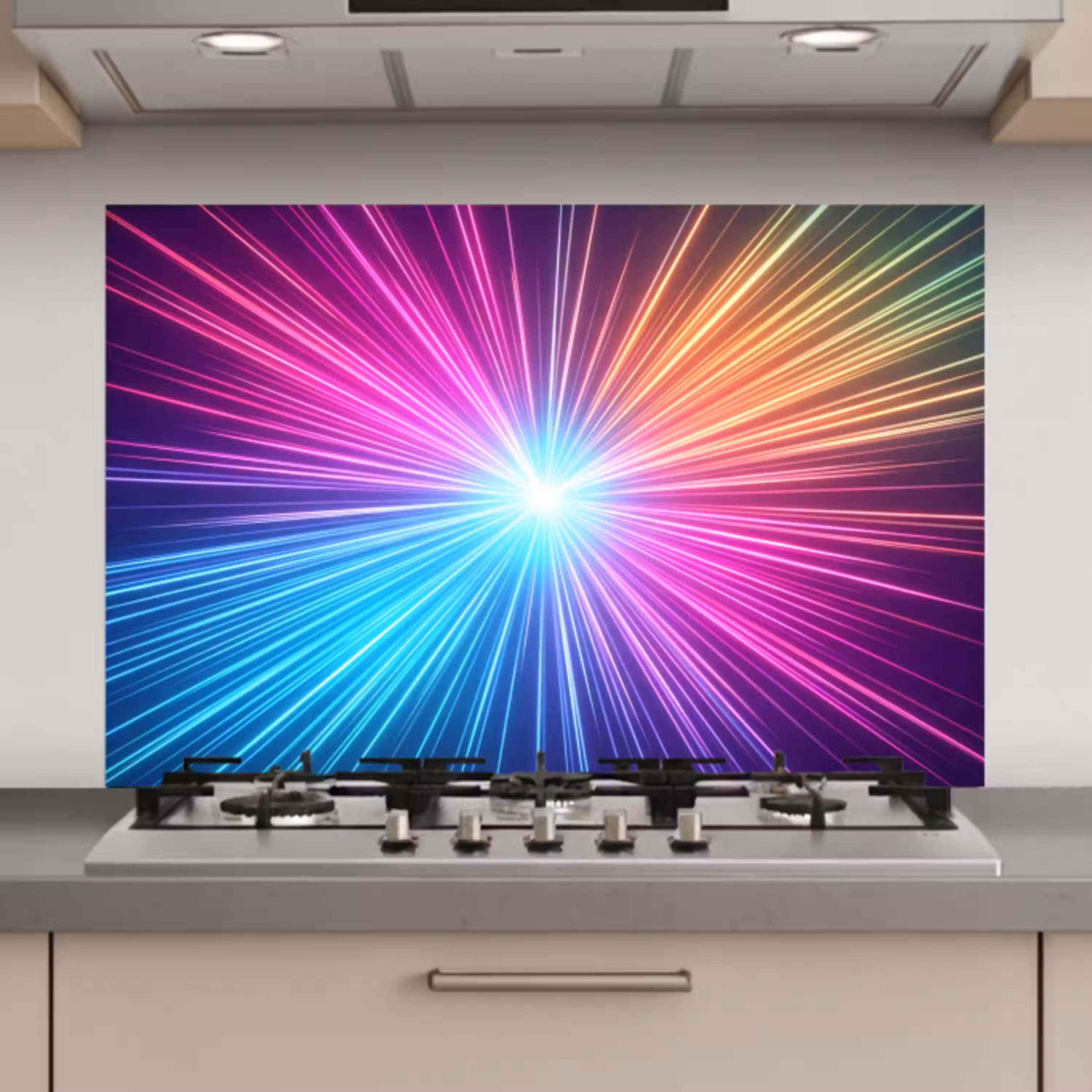 Abstract - Light - Burst - Modern - Colorful keuken achterwand spatscherm klein -3d_website