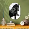 Fries - Hengst - Modern Wandcirkel Ovaal Forex klein -sfeer2