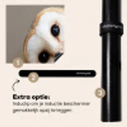 Uil - Bruin - Wit Inductie beschermer vinyl 3mm middel -zzzzzzz-induclip_NL