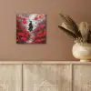 Rode bloemen - mistig - Man aluminium wit klein -sfeer4