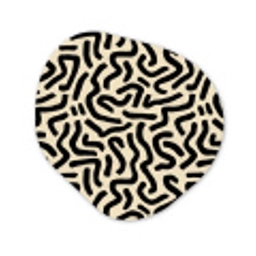 Abstract - Lijnen - Zwart Wandcirkel Organisch Forex 3mm klein 629 -3d