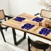 Okergeel - Blauw - Eenvoudige lijnen Placemat vinyl groot -zzsfeer4_Kitchenyeah-website