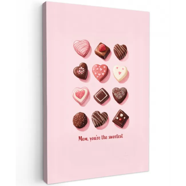 Chocolaatjes - Hartvormig - Liefste Tuinposter op houten frame 2 cm dik middel -3d