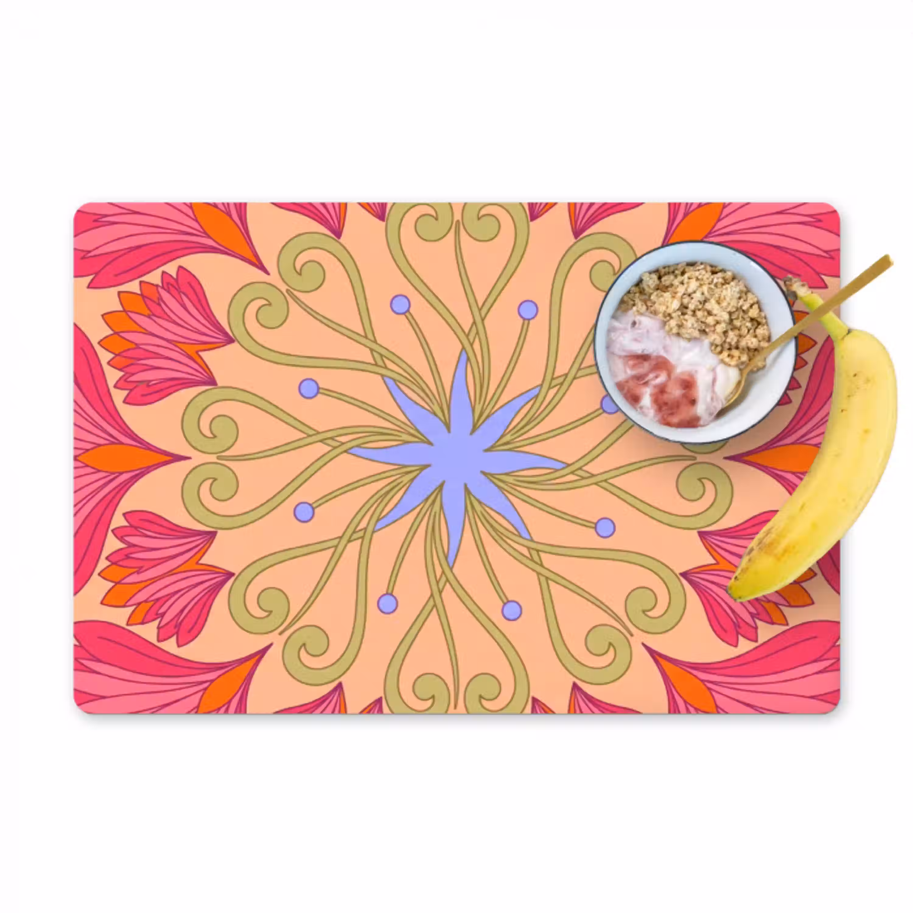 Bloemen - Patroon - Abstract - Roze - Decoratief Placemat vinyl groot -zzzproduct_Kitchenyeah-website