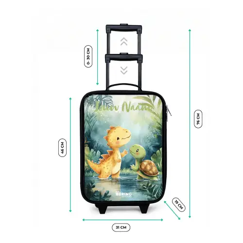 Dino - Schildpad - Jungle Kinderkoffer - Zwart klein -productfoto_formaten
