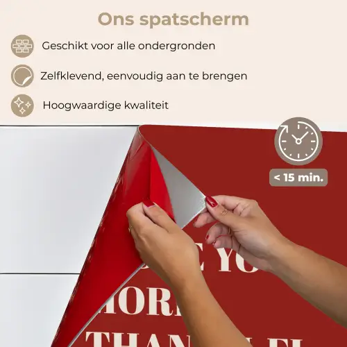 Rood - Quote - Liefde keuken achterwand spatscherm klein -spatscherm_NL