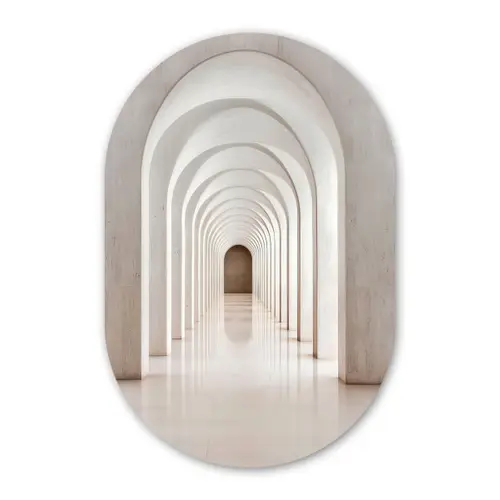 Hal - Bogen - Symmetrisch - Modern Wandcirkel Ovaal Forex klein -3d