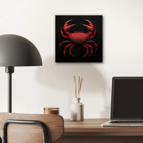 Krab - Rood - Vissen - Schaaldieren aluminium wit klein -sfeer5