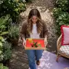 Bladeren - Nerven - Oranje - Structuur Dienblad Rechthoek middel -sfeer5