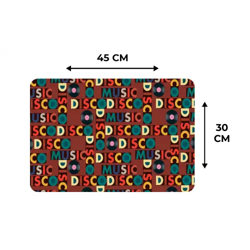 Bruin - Retro - Disco - Patroon Placemat vinyl groot 368 -specs