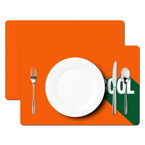 Cool - Oranje - Groen Placemat vinyl groot -zzsfeer2_Kitchenyeah-website