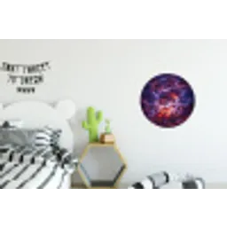Space - Stars - Abstract - Colorful Wandcirkel aluminium klein -kinderkamer