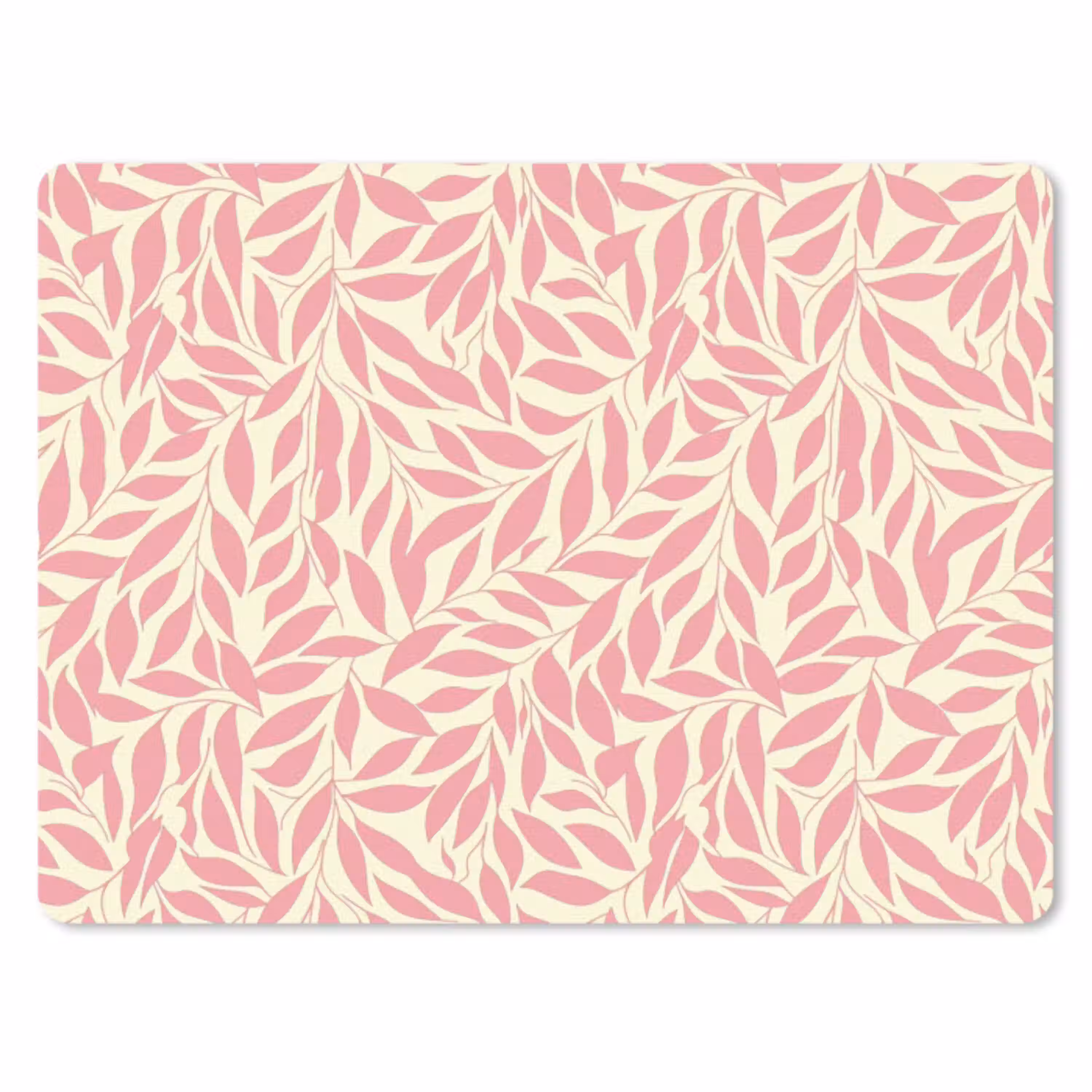 Roze - Bladeren - Dynamisch - Patroon muismat rubber klein 262 -3d