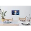 Golven - Zee - Kleurrijk - Rotsen Muursticker klein -eettafel