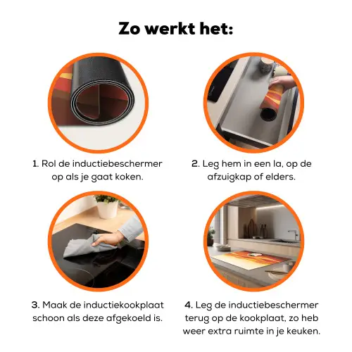 Koffie - Landschap - Oranje - Koffiebonen Inductie beschermer vinyl 3mm klein -zzzzzzz-td-werking