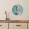 Roodborstje - Vogel - Koksmuts - Sokkel KitchenYeah - Keuken - Wandcirkel Forex klein -sfeer3