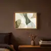 Japandi - Abstract - Groen Light Box met batterij (Wandlamp) middel -sfeer4