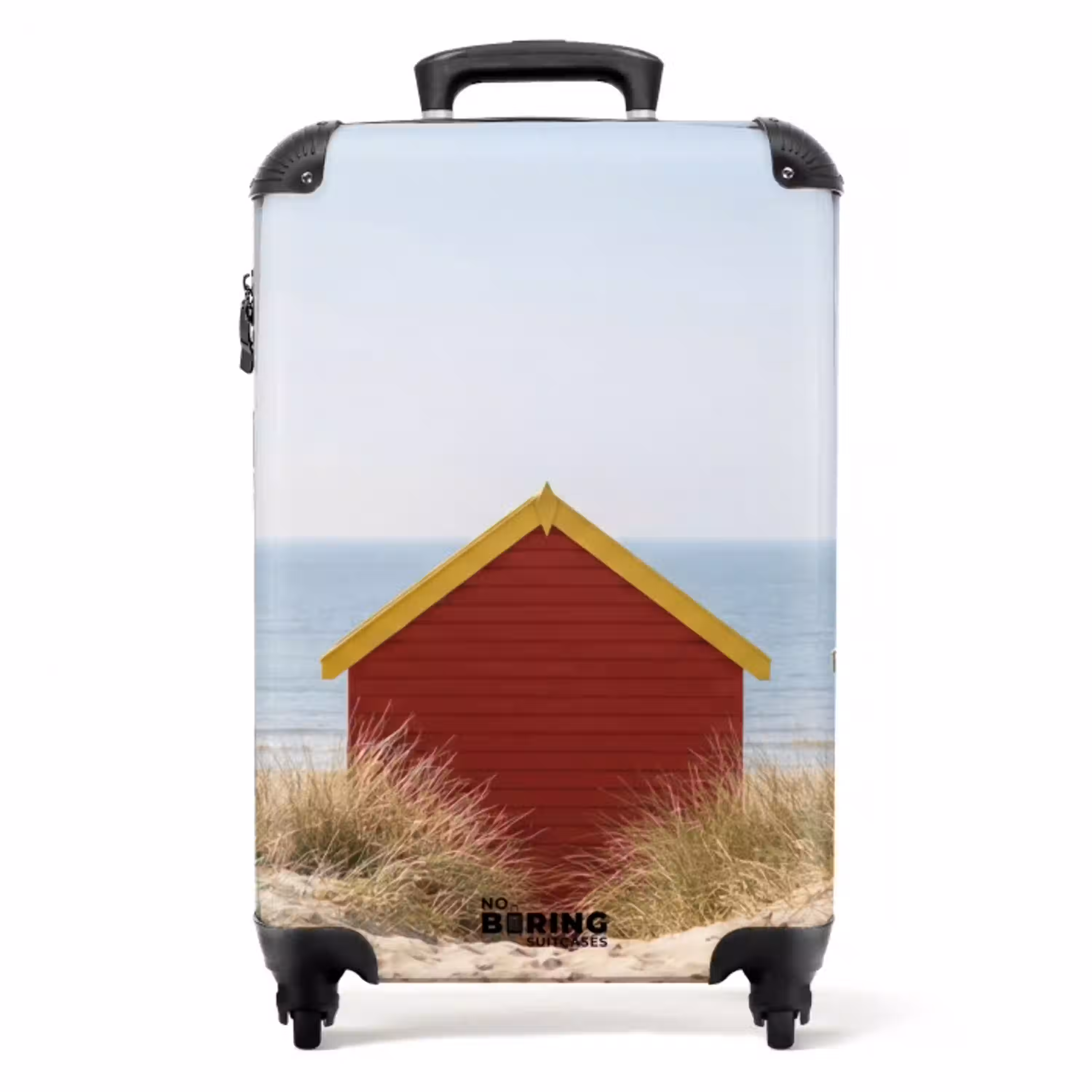 Strand - Huisjes - Kleurrijk - Duinen NBS - Handbagage koffer - Volwassenen Unisex middel -productfoto_recht