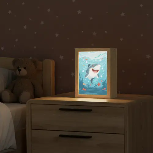 Haai - Vissen - Blauw - Onderwater Light Box met kabel klein -sfeer1_kind