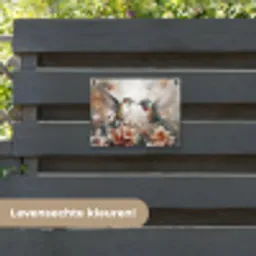 Kolibries en Bloemen tuinposter los doek klein -sfeer3