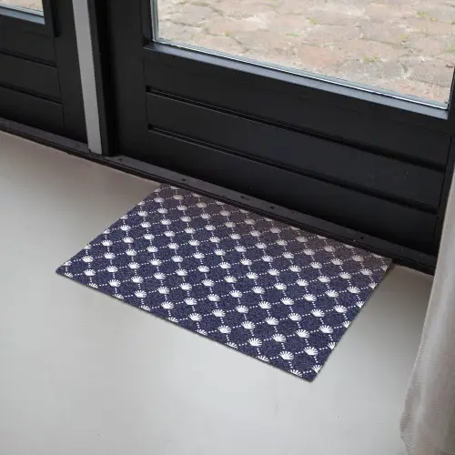 Oceaan - Schelp - Blauw - Wit Deurmat klein 898 -sfeer2
