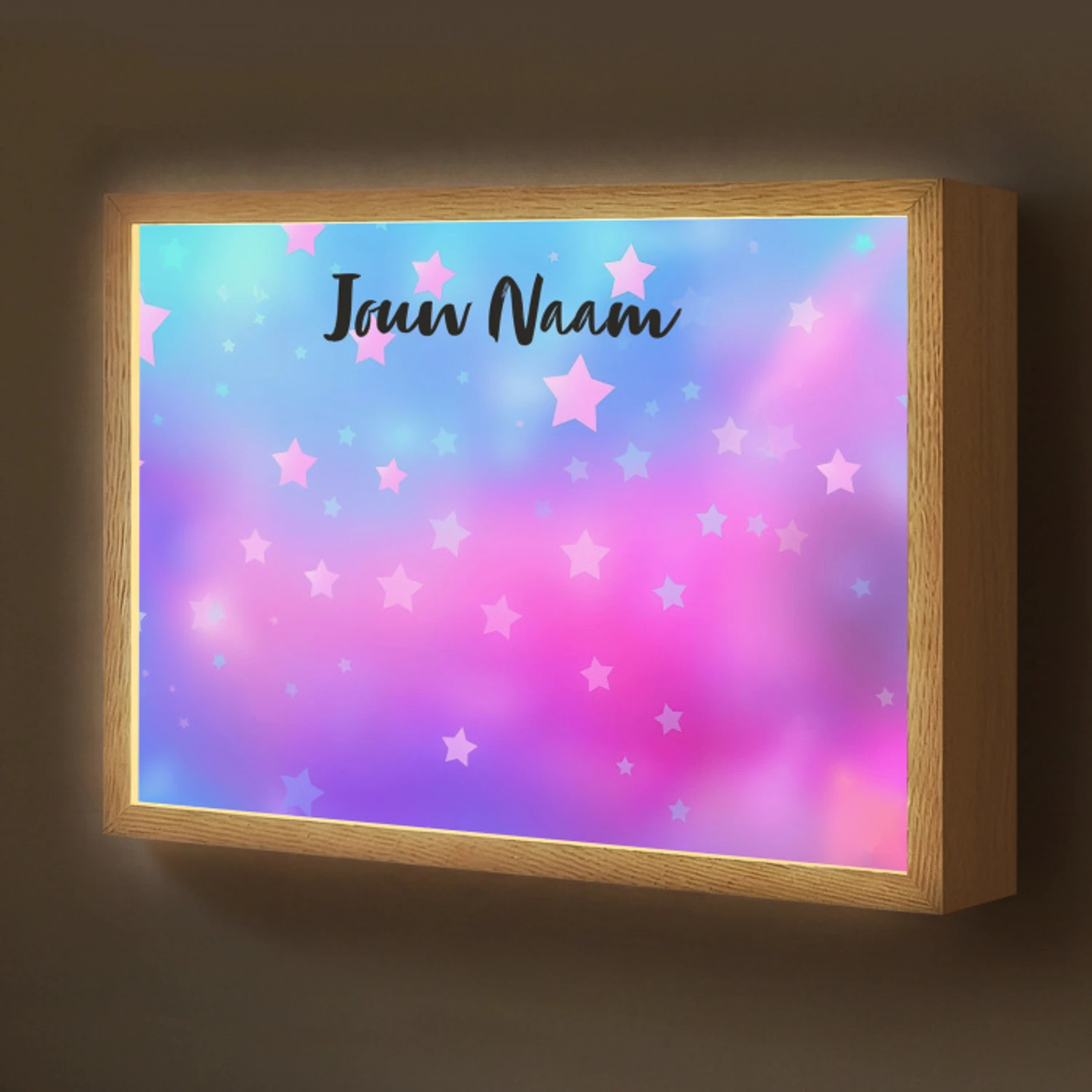 Sterren - Roze - Blauw Light Box met batterij (Wandlamp kind) middel -z3d_website