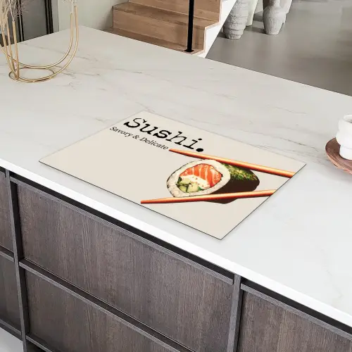 Sushi - Zalm - Rijst - Japans Inductie beschermer vinyl 3mm klein -sfeer8