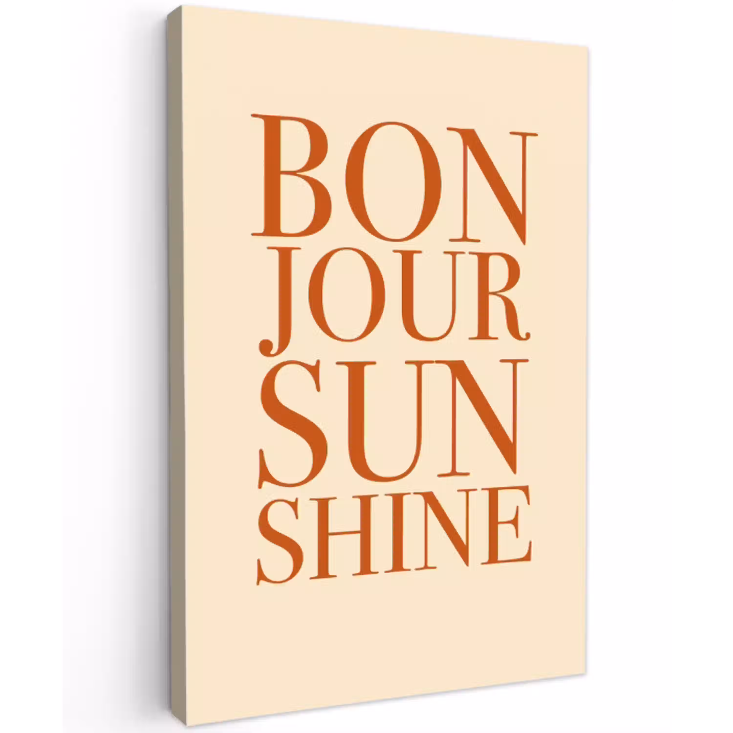 Oranje - Quote - Sun Tuinposter op houten frame 2 cm dik klein -3d