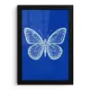 Vlinder - Wit - Getekend - Stippen fotolijst zwart zonder passe partout klein -3d