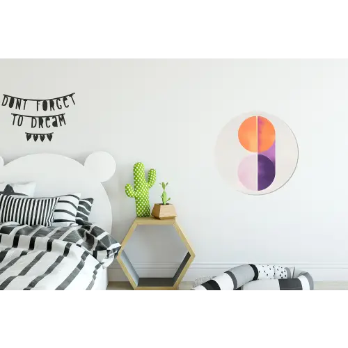 Cirkels - Abstract - Paars Wandcirkel aluminium klein -kinderkamer