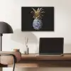 Ananas - Bloemen patroon - Goud - Delftsblauw PET vilt klein -sfeer5