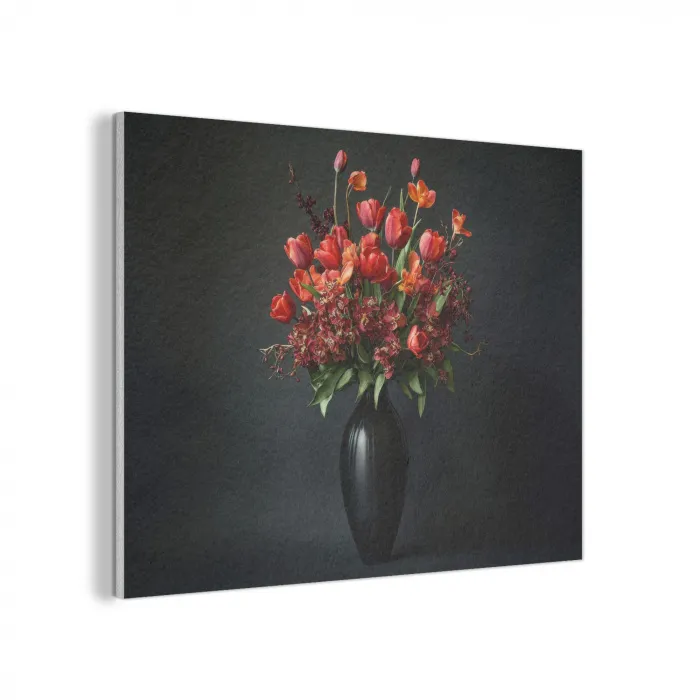 Boeket - Tulpen - Vaas - Rood PET vilt klein -3d