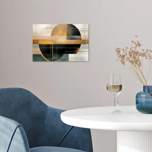 Abstract - Goud - Brons - Groen - Vormen - Modern poster papier klein -sfeer3