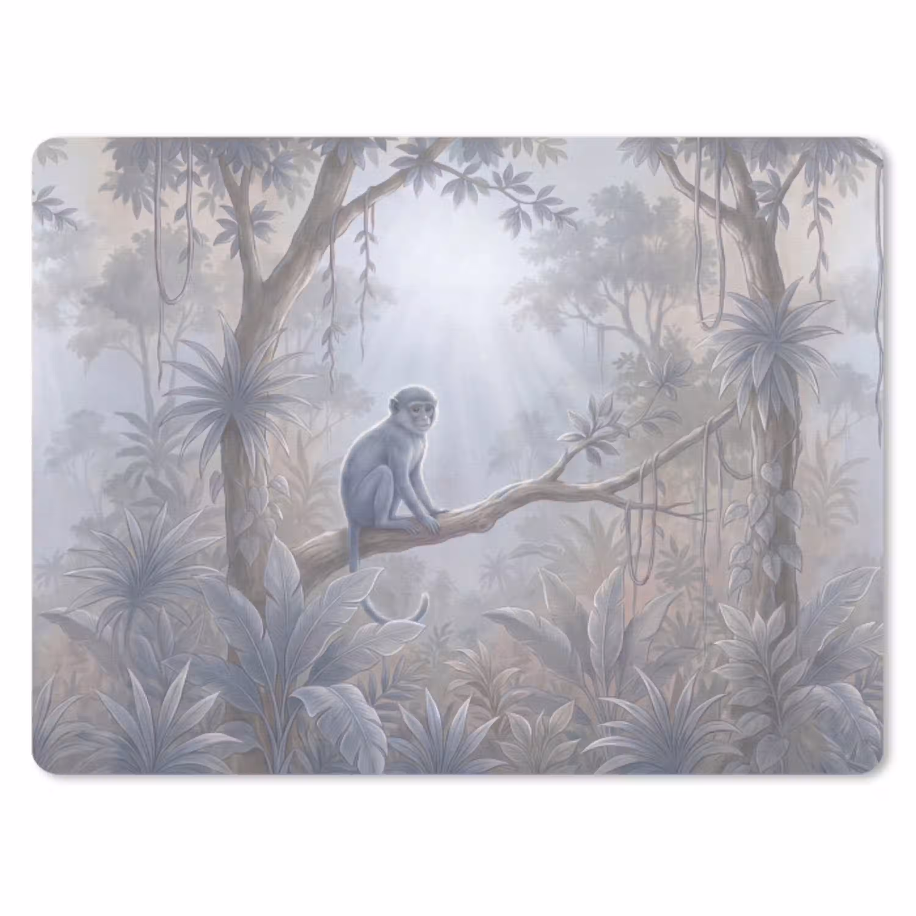 Aap - Boom - Jungle - Natuur - Grijs muismat rubber klein -3d