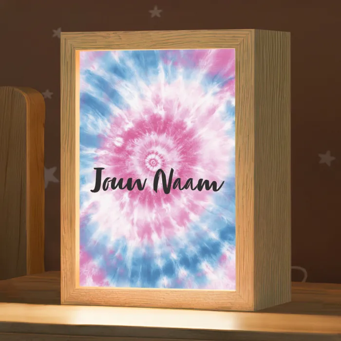 Tie dye - Abstract - Blauw - Roze Light Box met kabel (Kinderlampje) klein -zzz_3d_website