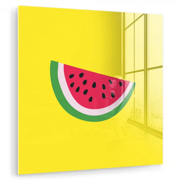 Fruit - Watermeloen - Geel plexiglas 5mm klein -zzzproduct_nieuw