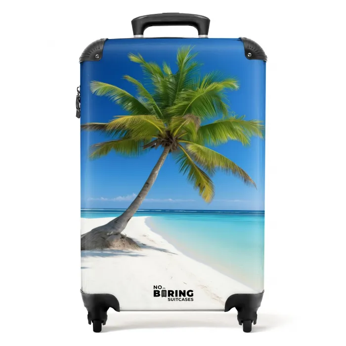 Palmbomen op strand NBS - Handbagage koffer - Kinderen Unisex middel -productfoto_recht