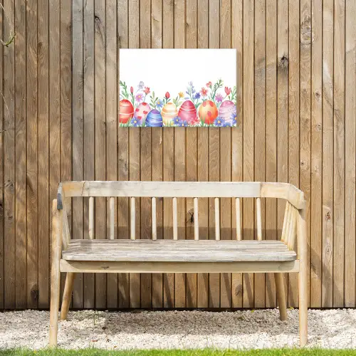 Bloementuin - Kleurrijk - Eieren Tuinposter op houten frame 2 cm dik klein -sfeer4