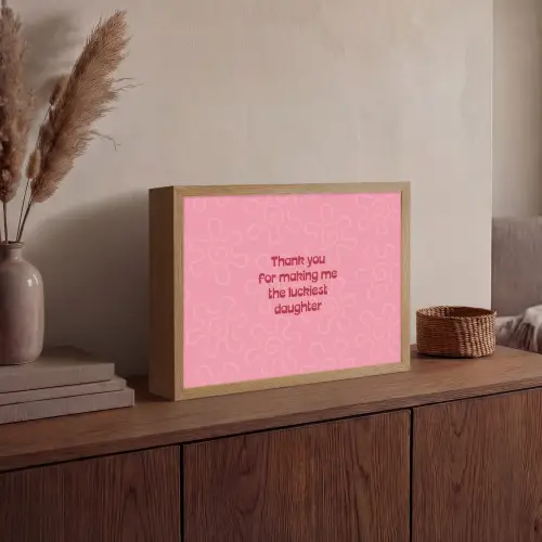 Tekst - Rood - Moederdag Light Box met batterij (Wandlamp) middel -sfeer2