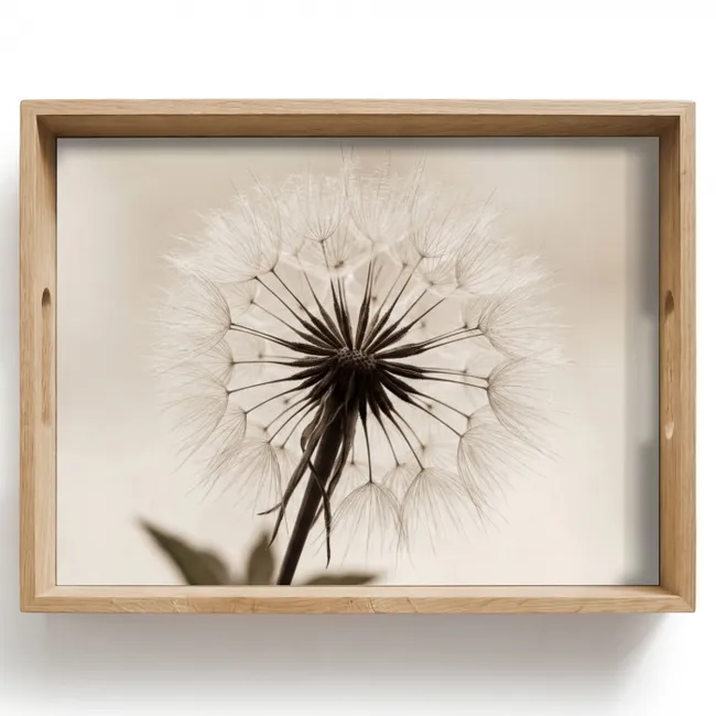 Dienblad - Paardenbloem - Minimalistisch - Wit
